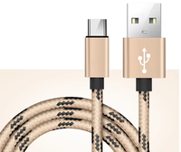 Câble de charge rapide et de synchronisation de données USB 2.0 Type-C OEM couleur 1m 2m 25cm avec gaine en nylon pour téléphones mobiles
