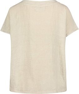<span class=keywords><strong>Chemise</strong></span> en chanvre biologique à manches courtes pour femmes, col en V, <span class=keywords><strong>tunique</strong></span> décontractée, été, 100% - Product Image 2