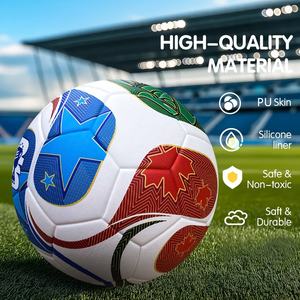 Ballon de football professionnel de taille 5, thermocollé, de haute qualité, personnalisé, pour sports d'équipe en intérieur/extérieur, en matériau PU, modèle 2026 UCM - Product Image 1
