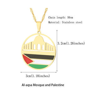 Chaîne multi-mode en acier inoxydable or 18 carats pays afghanistan egypte <span class=keywords><strong>iran</strong></span> mexique carte drapeau pendentif collier bijoux pour femmes - Product Image 3