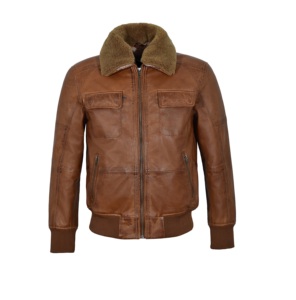 Custom 100% Genuine Rust Tan Nappa Leather <b>Men</b>’s <b>Jacket</b> Rugged Finish YKK Hardware Private Label OEM Utility Street Style - Product Image 1