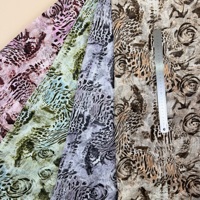 Kain Jacquard Rajut Brokat Bunga Mawar 3D Cetak Mewah 150D 100% Poliester 220gsm Tahan Kusut untuk Pakaian Anak Perempuan