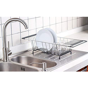 Cuisine de ménage En Acier Inoxydable En Métal Stockage Rack Drainant <span class=keywords><strong>Sur</strong></span> L'évacuation Du Lavabo Cuisine Plat Séchage Grille - Product Image 1