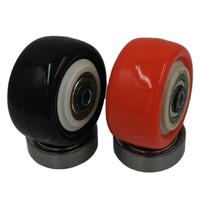 Roulement à billes double de précision en polyuréthane noir durable de 1,5/2/2,5 pouces, butée pivotante de 32 mm, capacité de charge de 35-70 kg, garantie 1 an