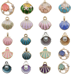 Shell Pendant Alloy Simulated Pearl Mixed Shapes DIY Jewelry Accessory For Bracelet <b>Necklace</b> Craft - Product Image 4