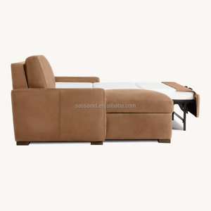Sassanid OEM Modern Luxury Indoor Home Furniture Room Maxwell Leather <b>Sleeper</b> <b>Sofa</b>-Chaise Sectional - Product Image 2