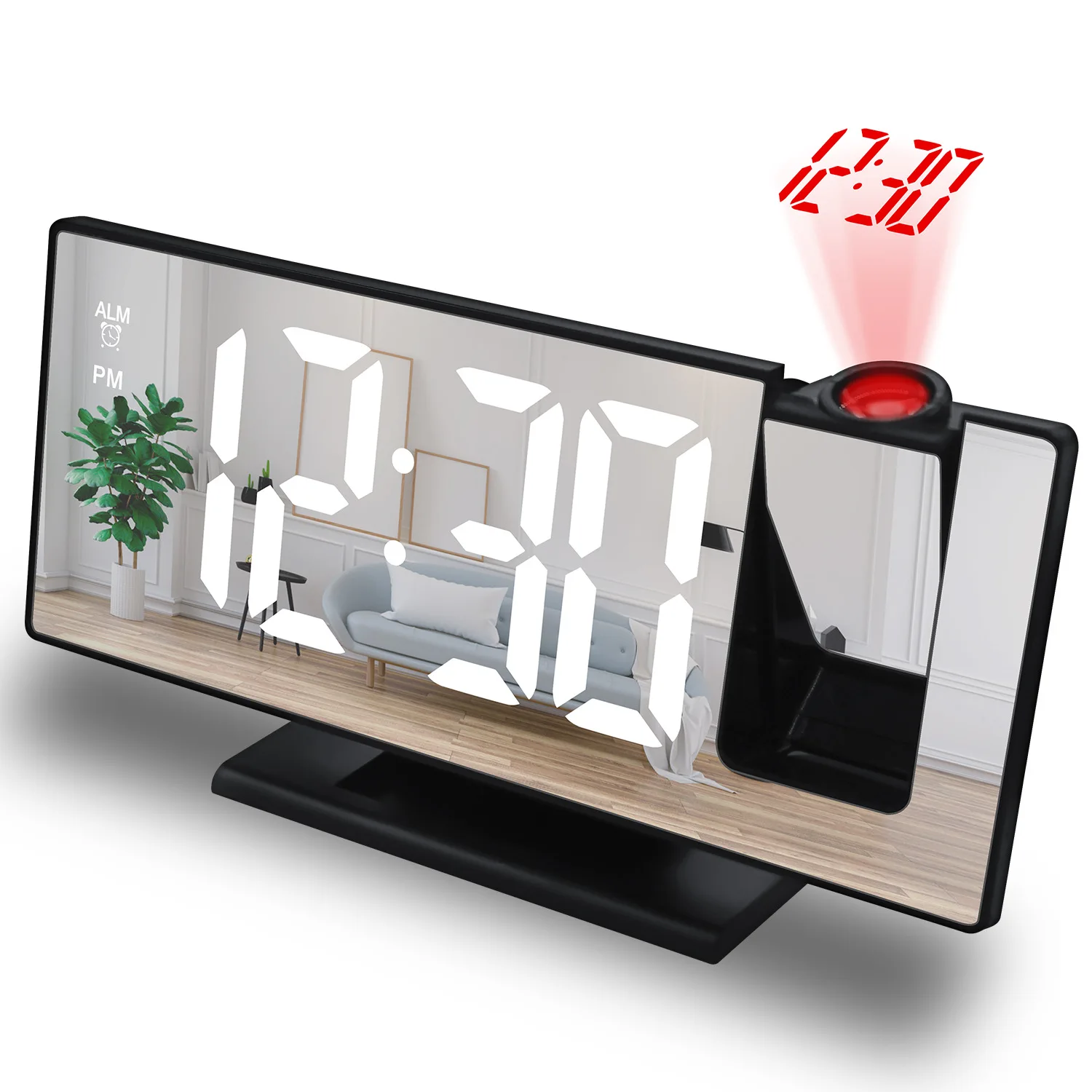 KH-CL017 с большим светодиодным дисплеем 4 уровня яркости 12/24 час eaagd цифровой 180 проекционные часы-будильник для старших детей