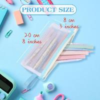Nouveau sac à fermeture éclair Transparent maille grande capacité beauté maquillage sac de rangement étudiant papeterie sac porte-crayon