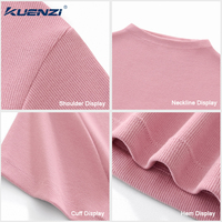 T-shirt Kuenzi à col mi-haut coloré style Hot Girl 260GSM 47,1% Coton 47,1% Viscose 5,8% Spandex Streetwear américain ajusté