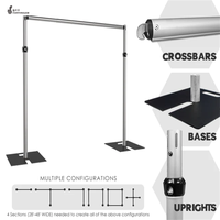 Nouvelle Conception Certifiée : Système de Support Télescopique en Aluminium pour Rideaux et Toiles de Fond de Mariage, Idéal pour la Décoration et les Événements, Réglable