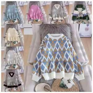 Top Casual a maniche lunghe da <span class=keywords><strong>donna</strong></span> maglioni autunnali primaverili bianchi con bottoni per ragazze alla moda - Product Image 1