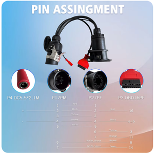 Cable Adaptador EBS ISO 7638 OBD2 para Diagnóstico de Remolques para Bosch, para Autel, para <span class=keywords><strong>Autocom</strong></span> y Otros Vehículos de Carga - Product Image 1