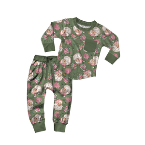 Set di Abbigliamento per Bambine all'Ingrosso, ODM/OEM Personalizzato, Completo Casual a 2 Pezzi con Stampa Natalizia a Maniche Lunghe per Autunno e Inverno - Product Image 2