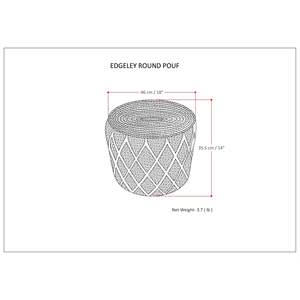 DB Edgeley Classic Blue/Puf redondo natural Taburete convertible de metal/Otomana para asientos de sala de estar y dormitorio - Product Image 5