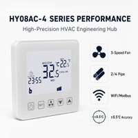 Termostato de Aire Acondicionado Tuya, Termostato de Habitación WIFI / Zigbee / Modbus / RS485, Sistemas HVAC, 2/4 Tubos, Ventilador de 3 Velocidades