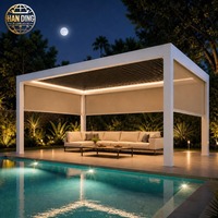 Jasmine Magnolia Aluminium Bioklimatische Lamellenpergola mit Motorisiertem Dach Wasserdichter Outdoor-Gartenpavillon