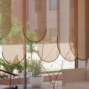 Persianas Venecianas Ajustables con Marco de Arco Metálico, Cortina de Lino Semitransparente <span class=keywords><strong>para</strong></span> Cafetería y Restaurante - Product Image 5