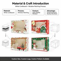 Boîte à fenêtre auto-érectible en carton couché mat recyclable pour pâtisseries de Noël, idéale pour les fêtes