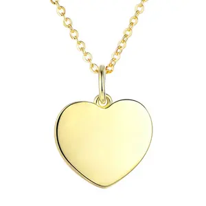 New Design Wholesale Custom Gold Plated 925 Sterling Silver Jewelry Pendant Heart Diy Pendant Fashion Necklace Custom Pendant