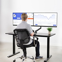 MD81SP 17 "-27" 6kg Ressort à gaz Double bras de moniteur Support de bureau Double écran de moniteur Support pour ordinateur Support VESA