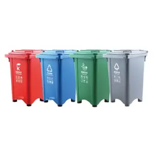 Poubelle de 120L 240L poubelle de cuisine publique en plastique rouge bleu vert gris poubelle de recyclage à roulettes avec couvercle