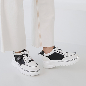 [JSHOE] Zapatillas Deportivas con Plataforma y Correa de Cuero para Mujer, Suela Gruesa, Casuales, Ligeras y Cómodas - Product Image 6