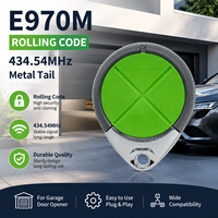 Télécommande de porte de garage à code roulant 434,54 MHz à 4 boutons pour émetteur porte-clés à boucle métallique E970M Green Pad