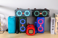Enceinte de fête TG641, double cornet, mini enceinte portable étanche TWS rechargeable avec lumières colorées