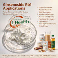 Monomère Ginsenoside Rb1, HPLC 55% Source naturelle Poudre de racine Ginsenosides Extrait de racine de ginseng CAS 41753-439