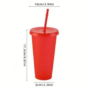 Custom Personalized logo 24OZ 710ML Ultra-high Capacity PP Colorful Disposable Plastic Cup with Straw for Party and Activity - Product Image 4