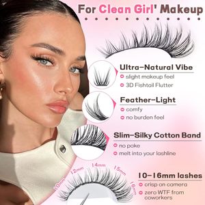 Kit de Pestañas en Racimo <span class=keywords><strong>Manga</strong></span> Lash, Cómodas, Semimanuales, Naturales, 300 Piezas, Extensiones de Pestañas en Racimo, Estilo Wispy, Fairy, Fluffy, Anime, Cosplay - Product Image 4