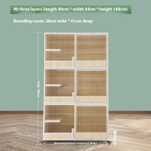 Gabbia per Gatti a Tre Livelli Extra Large Kih, Armadio Multistrato per Allevamento, Casa per Animali Domestici in Offerta - Product Image 6