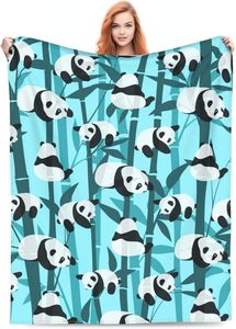 カスタムソフトフランネルブランケットプリントパンダデザイン軽量ウォーミングソファベッド子供用10代大人用トラベルカバーパンダラバー - Product Image 2