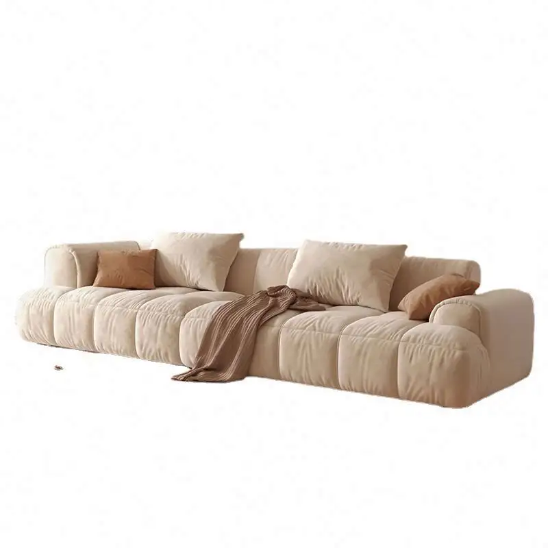 Europeo semplice piumino di stoffa Art divano piccolo soggiorno senza smontaggio e lavaggio fila tre moderno semplice blocco di Tofu
