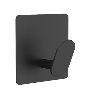 Ganchos de Pared Negros Minimalistas, Autoadhesivos, de Metal, para Toallas, Instalación sin Clavos, Diseño de un Solo Gancho para Baño - Product Image 6