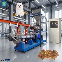 Ligne de production de nourriture pour chiens à double vis sans fin, 150 kg par heure, ligne de fabrication automatique de croquettes sèches pour chiens, nourriture pour animaux de compagnie, nourriture pour chats