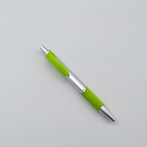 Silver Matte ABS Click Ballpoint <b>Pen</b> With Wave Texture Colorful Rubber Anti Slip Grip Advertising <b>Pen</b> Custom Logo - Product Image 3
