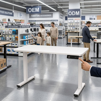 Bureau Ergonomique Électrique Réglable en Hauteur, Durable, Moderne, pour Ordinateur, Fabrication Industrielle, Mobilier de Bureau Assis-Debout