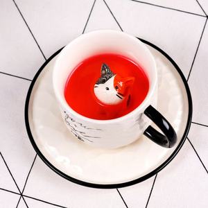 M Cute Kitten Ceramic Cat Claw Cup Afternoon <strong>Tea</strong> With Plates Dishes Ceramic Mug for Couples and Children Drinking Milk - Product Image 4