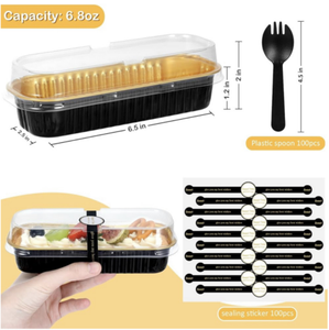 <span class=keywords><strong>Moldes</strong></span> de aluminio <span class=keywords><strong>para</strong></span> pan y cupcakes de 6.8 oz con forma rectangular - Product Image 3