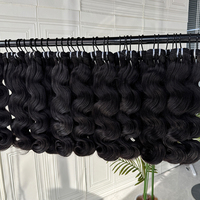Extensiones de Cabello Humano con Ondas Naturales, Color Natural, Textura Suave, Doble Trama, Alta Calidad