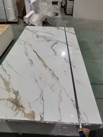 Panneau mural en PVC imitation marbre, design moderne personnalisé en usine, imperméable, ignifuge, anti-fissures, avec revêtement UV pour hôtel et chambre à coucher