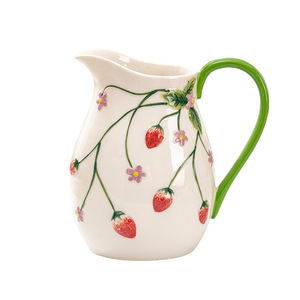 Ceramic underglaze color large-capacity milk <b>jug</b> cold water juice <b>jug</b> vase <b>flower</b> arrangement <b>jug</b> multi-purpose home decoration - Product Image 5