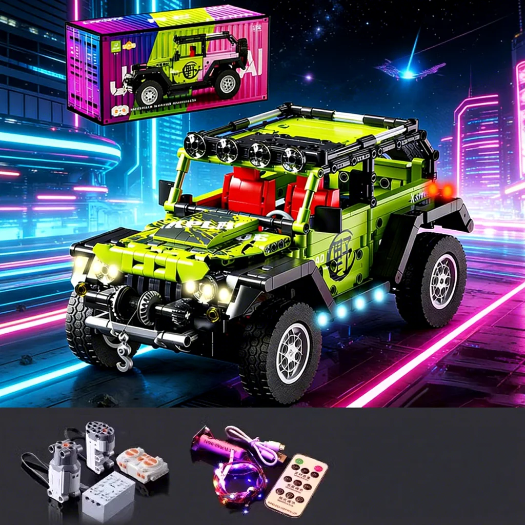 Wrangler verde, edición todoterreno con iluminación dinámica.