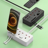 Multiprise britannique nouvellement conçue 2 prises avec carte d'extension de prise de câble d'extension à 2 ports USB avec port USB