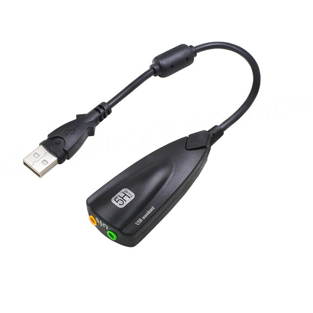 BAJEAL USB 2.0 7.1 Channel Professional External Sound Adapter CM108 Chipset ABS Material Highly Flexible Audio Interface