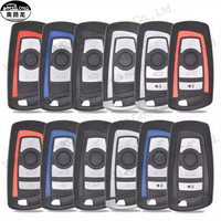 Boîtier de clé de voiture de remplacement de haute qualité à 4 boutons, coque de clé de véhicule intelligente pour clé de voiture BMW