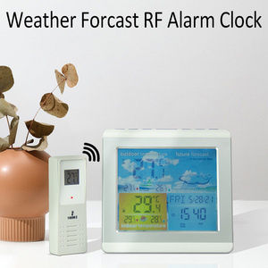 EMAF Maison Sans Fil Numérique Prévisions Météo Bureau Réveil Thermomètre Hygromètre Capteur Extérieur <span class=keywords><strong>Station</strong></span> Météo Horloge - Product Image 3