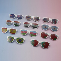 Lunettes de soleil promotionnelles unisexes en polycarbonate avec motif drapeau national de la Coupe du Monde de football États-Unis-Mexique