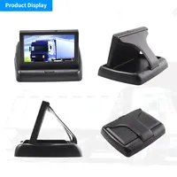 Écran de voiture pliable 4,3 pouces, moniteur TFT LCD couleur HD 12-24V pour caméra de recul automobile, écran portable pour voiture